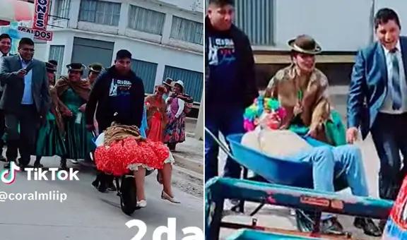 Pareja tuvo que ser cargada en carretillas tras matrimonio en Puno: “¿Qué pasó aquí?”