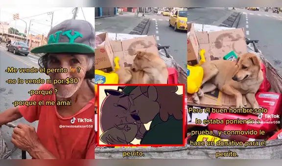 Reciclador conmueve con respuesta cuando le ofrecen 80 dólares por su perrito: "Él me ama"