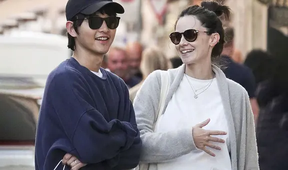 Song Joong Ki y su esposa embarazada pasean enamorados en Roma: "Se le ve la barriguita"