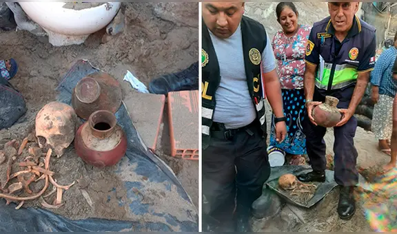 Familia halla supuestos restos preincas mientras preparaba su casa para ampliarla en Chimbote