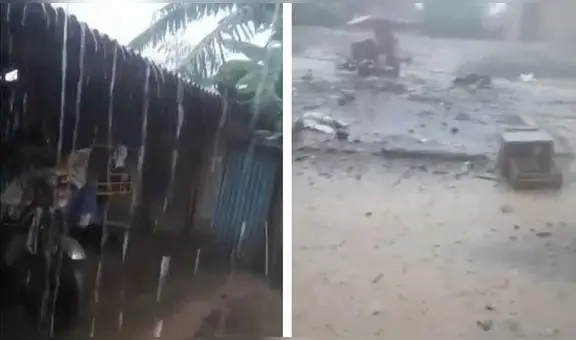 Registran torrencial lluvia en distrito de Chiclayo