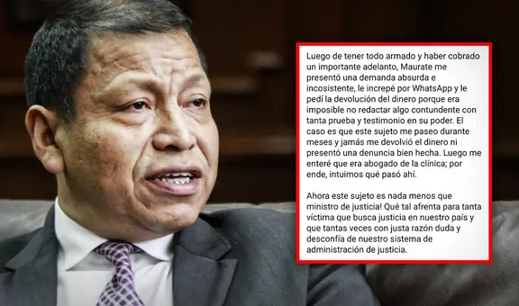 Denuncian que Maurate saboteó demanda de negligencia médica y luego fue contratado por clínica acusada