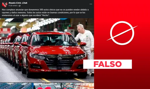 Honda no está donando “300 autos cívicos”: es una estafa