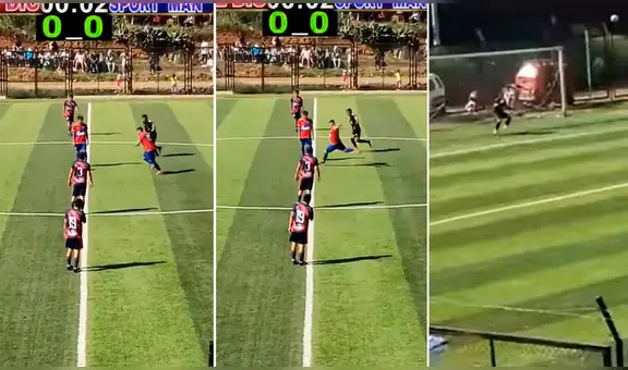 ¡A los 4 segundos! El increíble gol de media cancha anotado en la Copa Perú