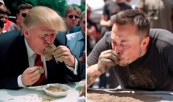 IA hace que Elon Musk y otros famosos participen en curiosa competencia de 'comer cemento'