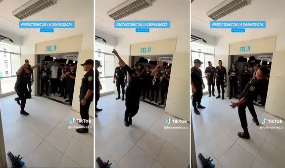 Alumnos de escuela de la PNP se baten en duelo de huayno y sus pasos causan furor en redes