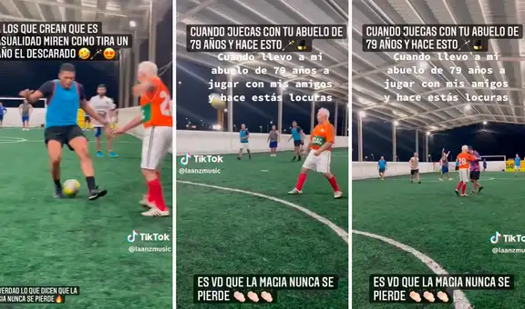 Adulto mayor sorprende con sus dotes en plena pichanga: "La magia intacta"