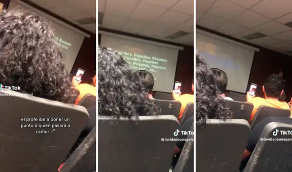 Joven estudiante canta "Peaches" frente a todos sus compañeros: "Todo por los puntos extra"