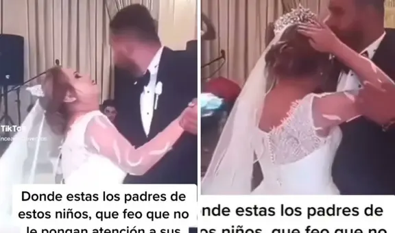 Niños jalan el velo de la novia durante su baile central y usuarios reaccionan: “No lleven a sus hijos”