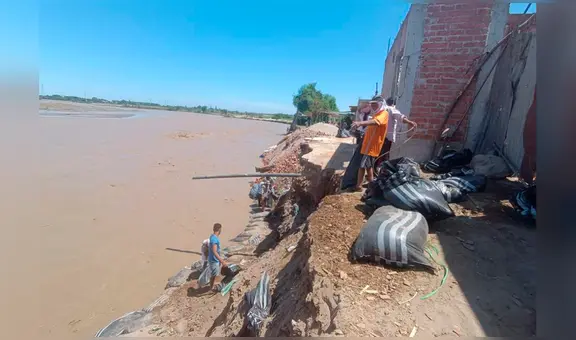 Chiclayo: Río Chancay se encuentra a dos metros de viviendas  en sector de Callanca