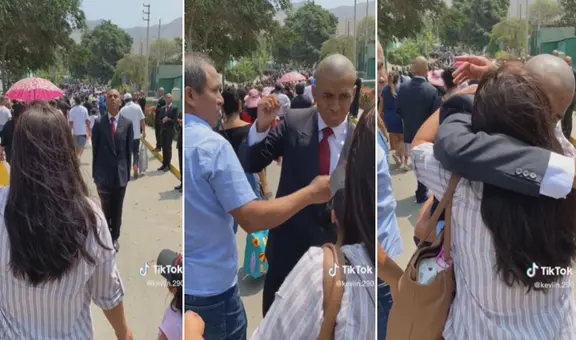 Estudiante de la PNP se quiebra al recibir visita de sus padres tras varios meses: “Qué orgullo”