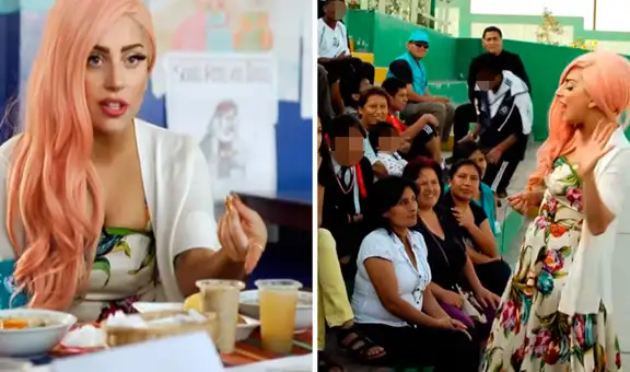 La vez que Lady Gaga sorprendió a escolares de Ventanilla: jugó futbol, cantó y cocinó quinua