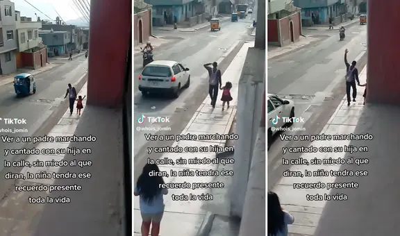 Padre juega con su hija mientras la lleva al colegio: "Es un buen papá"