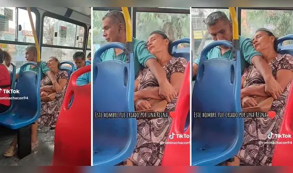 Pareja crea una tierna escena en el bus y usuarios se emocionan: “Muy lindo”