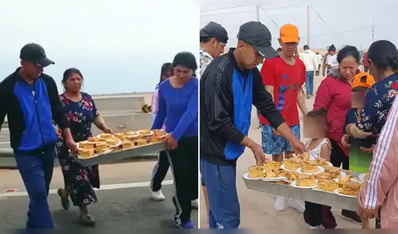Familia peruana apoya con platos de comida a migrantes ubicados en la frontera Perú-Chile