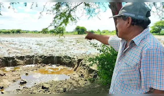 Quebrada Pajaritos continúa desbordándose e inundando cultivos en Piura