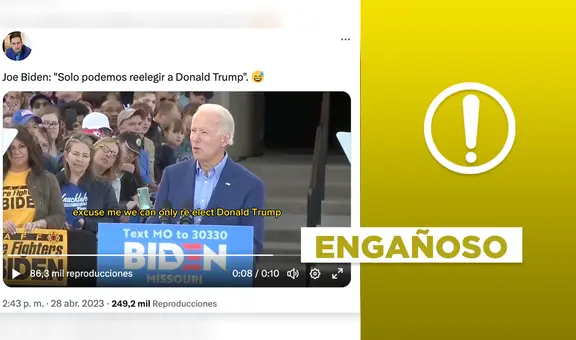 No, el presidente de Estados Unidos no pidió a la población reelegir a Donald Trump