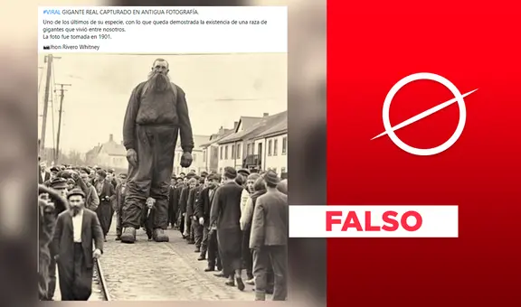Imagen no muestra un “gigante real” de 1901: fue creada con IA