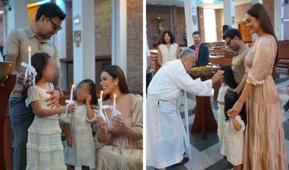 Karen Schwarz celebra bautizo de sus 2 hijas junto a sus padrinos elegidos: "Gracias por tanto amor"