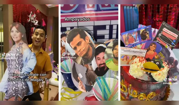 Joven celebra su cumpleaños con temática de “Magaly TV, la firme” y causa furor: “Hincha del chisme”
