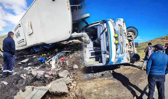 La Libertad: 2 mineros fallecidos y 7 heridos deja volcadura de bus