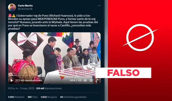 No, gobernador de Puno, Richard Hancco, no le pidió a Evo Morales independizar la región