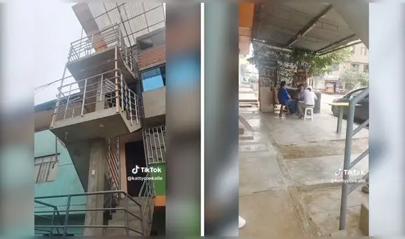 Denuncian que vecino construyó escalera de cemento de 3 pisos en plena berma en VMT