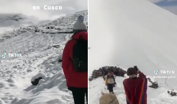 Subieron a la Montaña de 7 Colores, pero la encuentran cubierta de nieve: "Son 7 tonos de blanco"