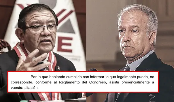 Presidente del JNE, Jorge Salas, informa a Hernando Guerra que no acudirá al Congreso