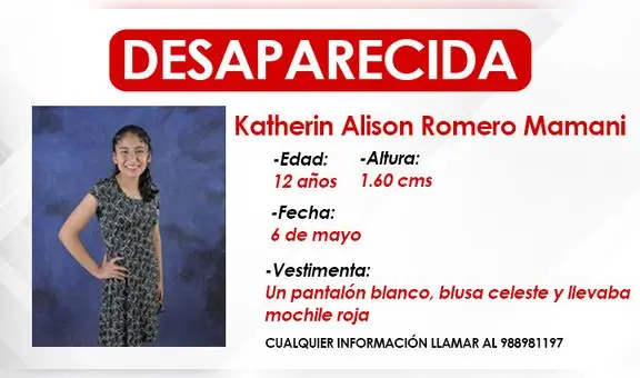 Puente Piedra: familia busca a niña de 12 años que fue a catequesis y desapareció