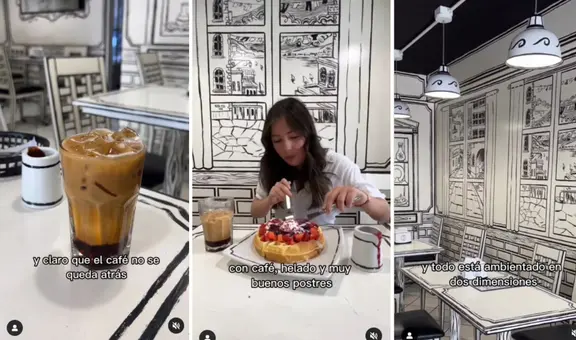 ¿Fan de los cómics? Mira la primera cafetería en dos dimensiones: "Parece una caricatura"