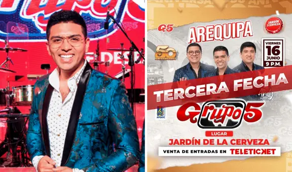 Grupo 5 en Arequipa: empieza venta de entradas para su tercera fecha