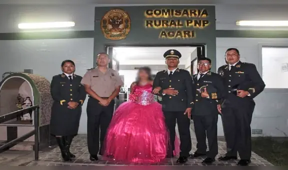 Policía cumple el sueño de un padre fallecido y celebra los 15 años de su hija en Arequipa