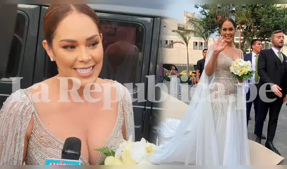 Karen Schwarz y Ezio Oliva se casan: así fue la entrada al altar de la conductora de TV