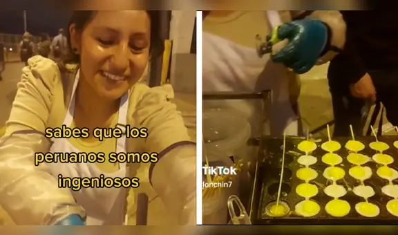 Peruana la rompe vendiendo anticuchos de huevo de codorniz a 2 soles: "En ingenio no nos ganan"