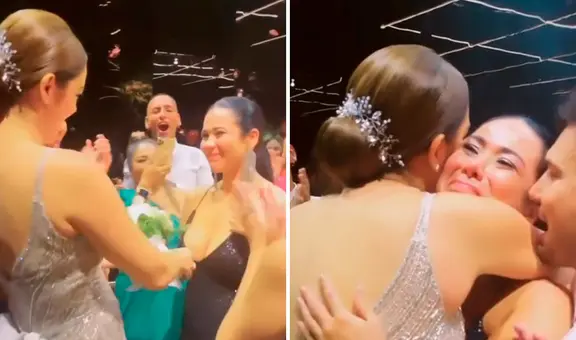 Magdyel Ugaz se emocionó hasta las lágrimas al recibir el bouquet de Karen Schwarz