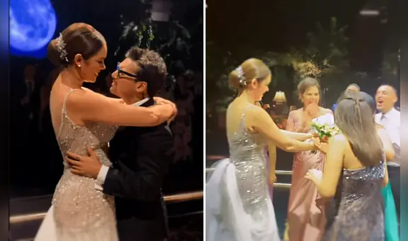 Karen Schwarz y Ezio Oliva se casaron: ¿qué estrella de "AFHS" recibió el bouquet y cómo reaccionó?