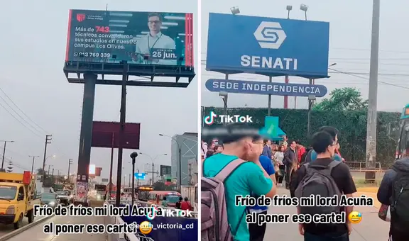 Universidad Cesar Vallejo coloca inusual cartel frente a Senati: “La competencia está dura”