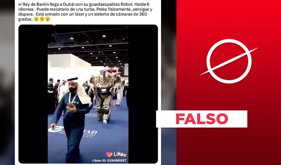 ¿Guardaespaldas robot? No, este video no muestra al rey de Baréin en Dubái con ese artefacto