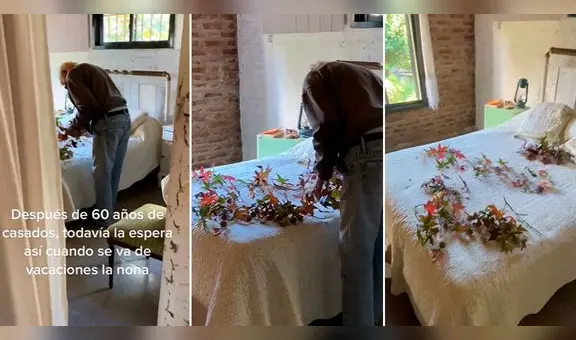 Adulto mayor prepara hermoso detalle por regreso de su esposa que se fue de viaje: “Qué romántico”