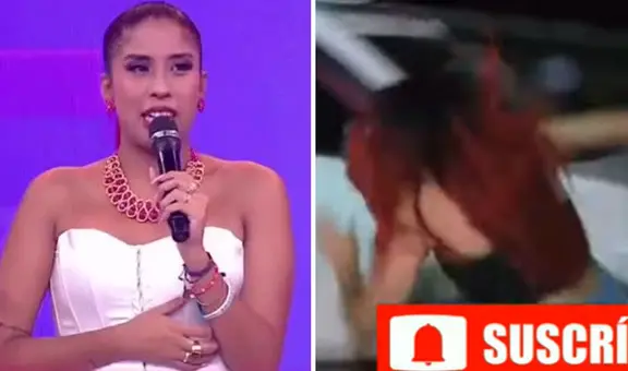 Azucena Calvay termina en el suelo tras sufrir dura caída por intentar huir de fans