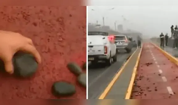 Callao: fuerte oleaje dejó piedras en ciclovía y pista de la Costa Verde