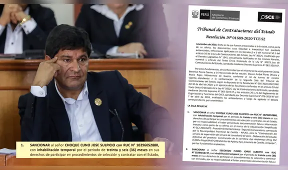 Gobierno Regional de Arequipa contrata a ingeniero que tiene sanción de la OSCE