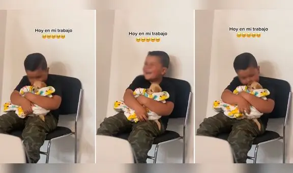 Niño crea tierna escena al mimar y cuidar a su perrito: “Qué bellos los dos”