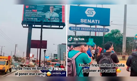 UCV coloca peculiar cartel frente a Senati: “La competencia está dura”