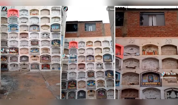 ¿Casa con vista al más allá? Captan vivienda construida sobre un cuartel de nichos en cementerio del Callao