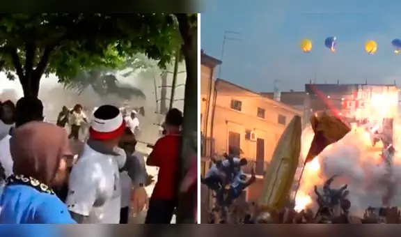 Fuegos artificiales explotan entre multitud y causan pánico durante festival en Italia