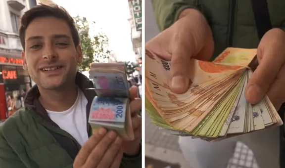 Youtubers peruanos viajan a Argentina y sorprenden al cambiar 100 dólares: “Parecemos millonarios”