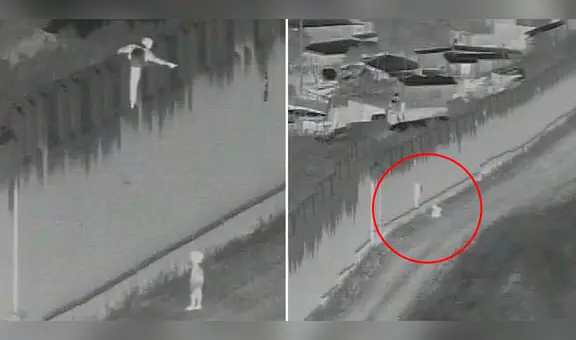 Captan el instante en que un hombre lanza a un niño sobre el muro fronterizo entre México y EE. UU.