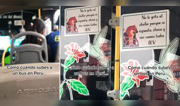 Chofer coloca singular mensaje en su micro para todos sus pasajeros y es viral: "Solo en Perú"